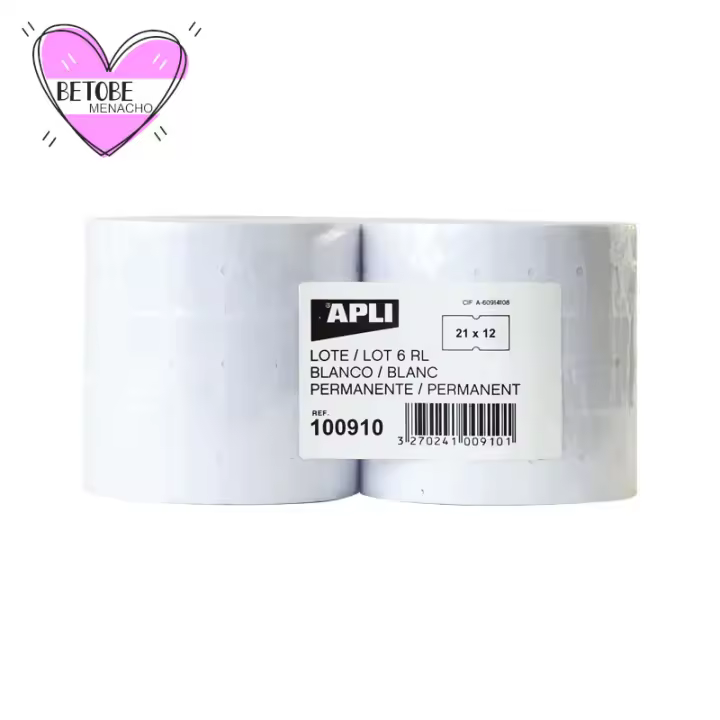 Etiquetas Adhesivas Para Etiquetadoras De 1 línea 1000 Etiquetas Blancas Precios 21x12 mm - Apli - 1