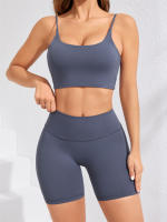 Shorts De Yoga Para Mujer Fitness Running High Waist Quick Drying Squat Proof Ciclismo Workout Gym Terciopelo Negro - details 2