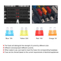 Bloque De Fusibles De Coche O Barco 6- O 12- Maneras Con Indicador LED 12V 32V Panel De Distribución De Energía Impermeable Para Automóviles Y Marine Metal + Plástico - details 4