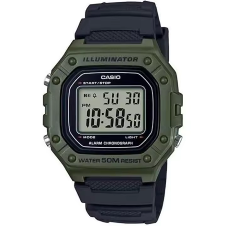 Casio Reloj Digital para Hombres de Cuarzo con Correa en Resina W-218H-3AVDF - 1