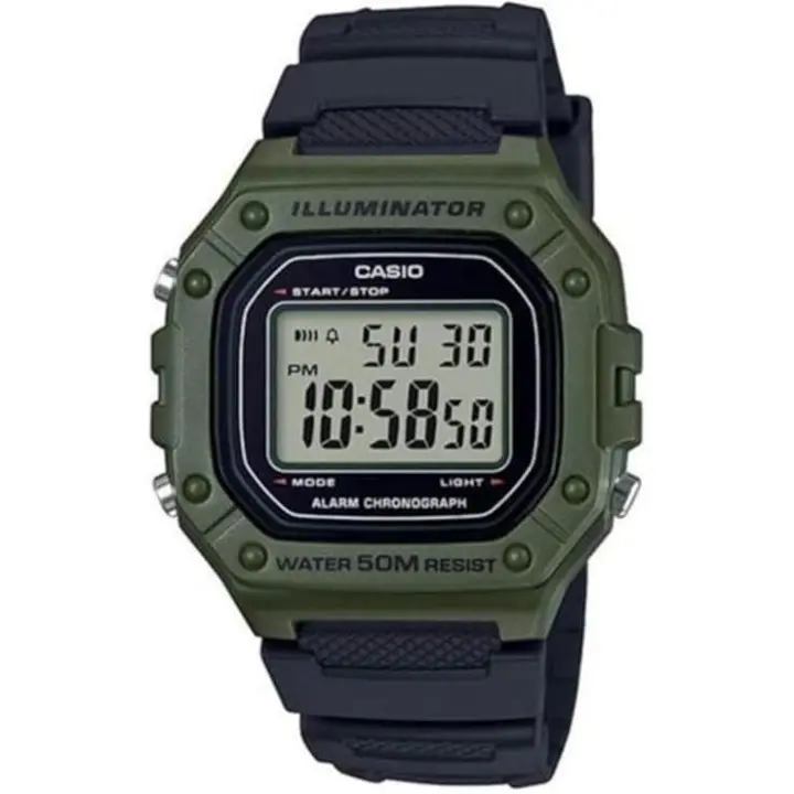 Casio Reloj Digital para Hombres de Cuarzo con Correa en Resina W-218H-3AVDF - 1
