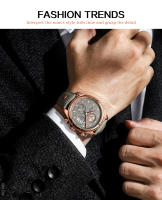 Reloj De Cuarzo Para Hombre POEDAGAR Lujo Chronógrafo Impermeable Con Fecha En Cuero Estilo Casual Reloj Deportivo Para Hombres - details 12