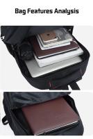 Mochila De Cuero PU Grande Capacidad Color Sólido Y Ligera Para Hombres Y Mujeres Estilo Casual Con Sujeción Por Cierre De Cremallera Sistema De Porte Curva Fisiológica - details 3