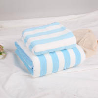 Toallas De Baño De Peluche Grande Y Suave Con Diseño Rayado Alta Absorción Rápida Para Piel Sensible Y Uso Diario - details 3