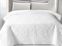 Colcha Bouti Blanca Reversible | Microfibra Tacto Suave | Diseño con Relieve Floral | 190x240 y 240x260 cm | Ideal Hogar, Hostales y Hoteles - details 0