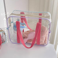 Bolso De Hombro Grande En Color Crema Para La Playa Y La Piscina Bolso De Almacenamiento Transparente De PVC Para Guardar Ropa Y Artículos De Baño - details 3