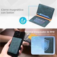 EUCAGR Portafotillas De Crédito Con Protección RFID Funda Magnética Para Teléfono Con 3 Slots De Tarjeta Cuero Sintético Seguro Para ID Y Tarjetas Regalo Para Hombres - details 5