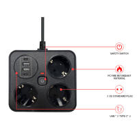 Enchufe Europeo Con Cable De 2m Protección Contra Sobrecarga Y Protector De Sobrecorriente Con USB Tipo-C Y 3 Salidas - details 2