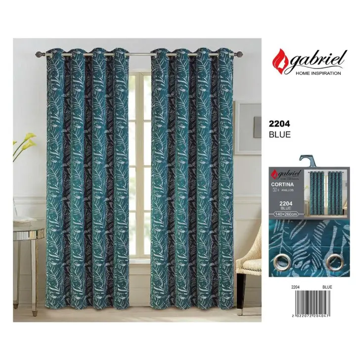 CORTINA OPACA CON ESTAMPADO DE 140X260CM CON 8 ANILLAS - 1