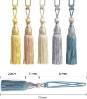Par de mano trenzado cortina tiebacks, un par de accesorios decorativos para la ventana del hogar, hebilla, cortinas (bronce, Juego de 2) - details 0