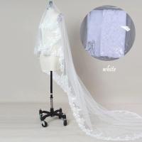 Velo De Novia Largo De Lujo Con Borde De Encaje Blancos/Ivories Un Solo Capa Tulle Cathedral Con Cepillo 3 Metros Accesorio De Novia - details 6