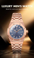 Reloj De Cuarzo Para Hombre Moda Con Correa De Aleación Y Anillo Octagonal Decorativo Movimiento De Cuarzo Alta Gama Reloj De Negocios - details 0