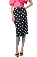 Weho Skirt - Falda Midi Lunares Minueto. Tiro alto y abertura frontal: estiliza la figura y añade un toque moderno. - details 3