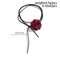 Collar Gargantilla Elegante Con Gran Flor Para Mujer Moda 2023 Cadena Larga De Nudo Joyería En Collar De Cuello - details 0