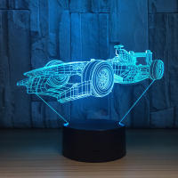 Lámpara De Noche LED Cambiante En 7 Colores Con Modelado De Coche De Carreras F1 Luz De Ambiente Para Dormitorio Y Escritorio Decoración Para Niños Regalos Luminaria Moderna USB - details 1