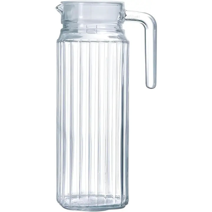 Jarra de Vidrio para Agua con Tapa - Jarra de Vidrio para Frigorífico - Botella para Té, Zumo de Frutas, Limonada - Botella Transparente,M2 Tec - 1