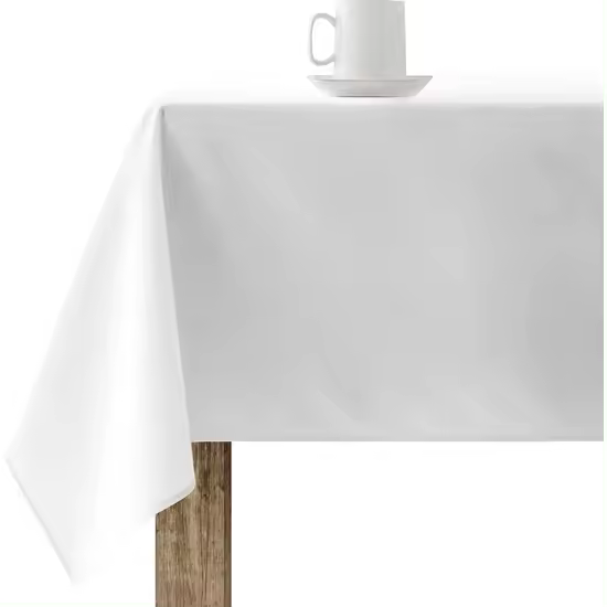 BL BELUM - Mantel resinado antimanchas XL Tamaño: 100X180 Modelo: Liso Blanco 103- Mantel XL Tejido 100% algodón resinado antimanchas (tacto no plastificado). - Mantel Elegante Made By BL BELUM - Mantel No traspasan Líquidos Made Spain - 1