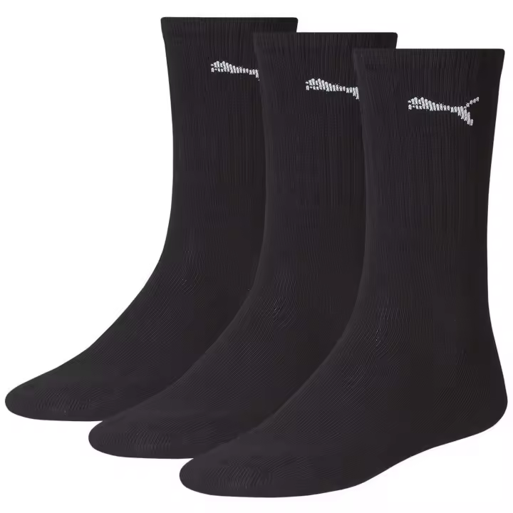 Calcetines Puma Crew 3P para unisex en color negro - 1