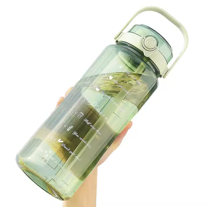 64oz Sport Water Bottlewater Bottles With Capacity Scaleportable Large Plastic Bottle Leak Proof Sports Cup - 1
