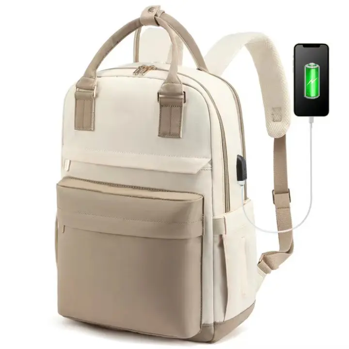 Mochila Portatil Mujer, 15.6 Pulgadas Impermeable Antirrobo, Casual Backpack Escolar para Ordenador Portátil con Carga USB para la Trabajo Viajes Universidad Colegio - 1