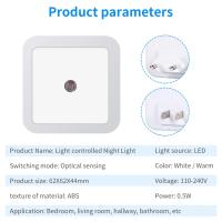 Luz Nocturna LED Cuadrada Para Cocina Armario Pasillo Escaleras Habitación Infantil Dormitorio Decoración Control De Luz Con Enchufe EU/US - details 0