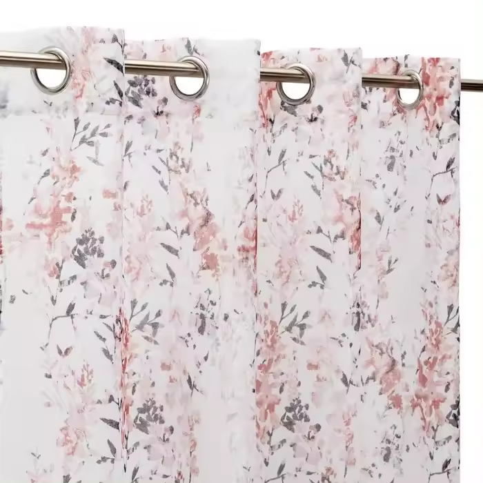 Set 2 Visillos Avalon Ramas y Flores  Rosas y Moradas Eva (2 140x260 cm) - 1