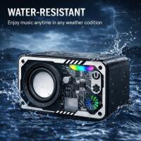 Altavoz Bluetooth Portátil 4W con Sonido Envolvente 3D y Luces LED RGB Sincronizadas con la Música, Impermeable IPX5, Bluetooth 5.3, Batería Recargable 6H, Ranura Tarjeta TF, Mini Altavoz Compacto para Playa, Viajes y Exterior – Negro - details 5