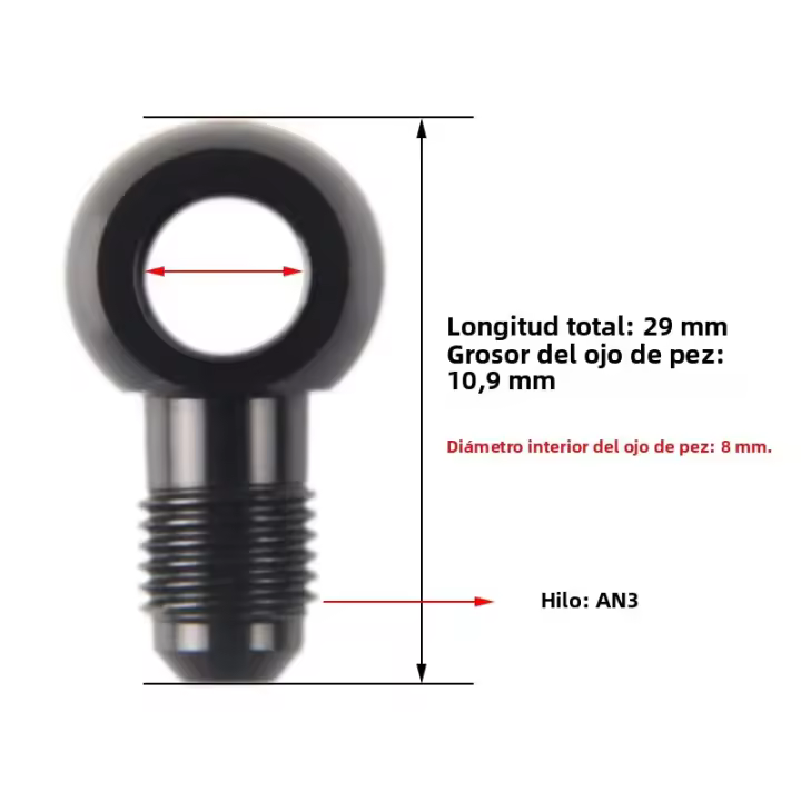 Adaptador De Tornillo Para Bomba De Aceite De Automóvil Accesorios De Modificación AN3 AN4 AN6 a 8-14mm Fitting De Freno Aluminio - 1