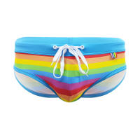 Bragas De Natación Para Hombres Con Detalles De Costura Colorido Bajo La Cintura Sexy Con Cordón Surfeo Push-up Con Almohadilla Ropa Deportiva De Verano De Poliéster Y Spandex - details 1