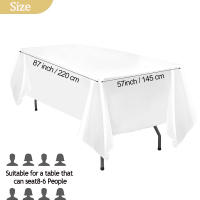 Mantel De Seda Rectangular 145x220cm Para Bodas Baby Shower Cumpleaños Eventos Banquete Decoración De Mesa Impermeable Estilo Sólido Tamaño 145x220 Cm - details 0