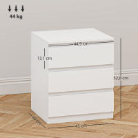HOMCOM Cómoda Cajones con Cierre Suave, Cómoda Dormitorio, Cajonera para Salón, Oficina, Estilo Moderno, Blanco - details 2