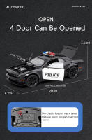 Modelo De Coche De Policía Challenger SRT Hellcat 1:22 Escala Para Niños Con Ojos Demon Y Puertas Abiertas Función Luz Y Sonido Vehículo Juguetes De Metal Para Boys - details 9
