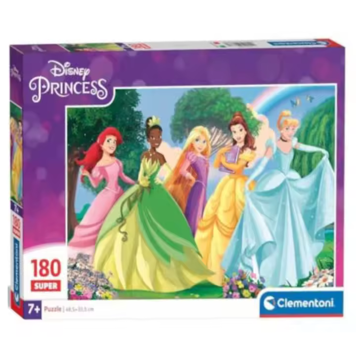 Puzzle 180 piezas Princesas Disney Sirenita, Rapunzel, Bella y Cenicienta Disney - 1