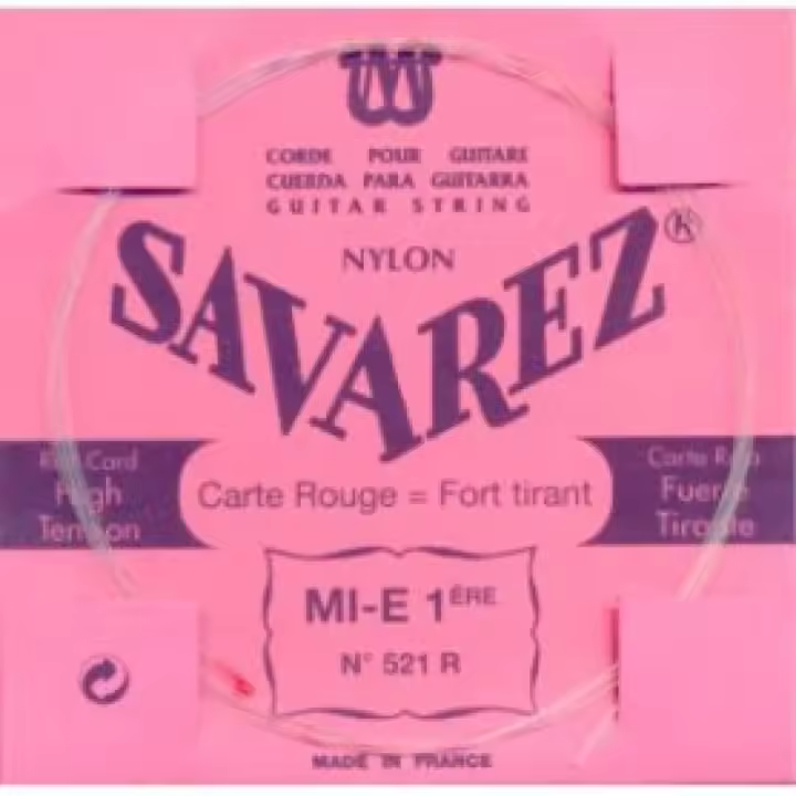 CUERDAS GUITARRA CLASICA-Savarez (521/R) Carta Roja 1ª (Minimo 10 Unidades) - 1