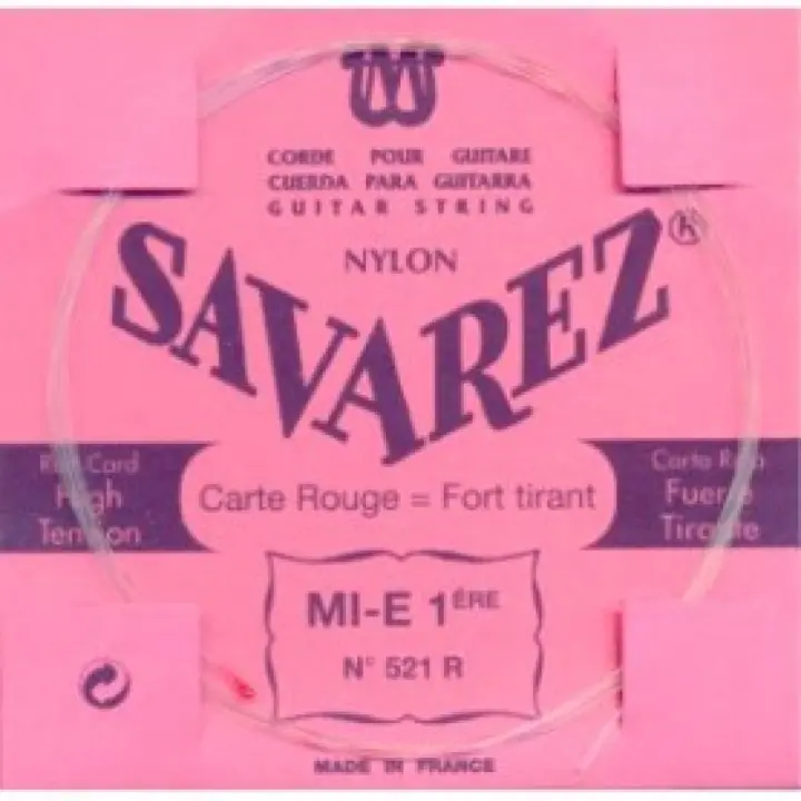 CUERDAS GUITARRA CLASICA-Savarez (521/R) Carta Roja 1ª (Minimo 10 Unidades) - 1