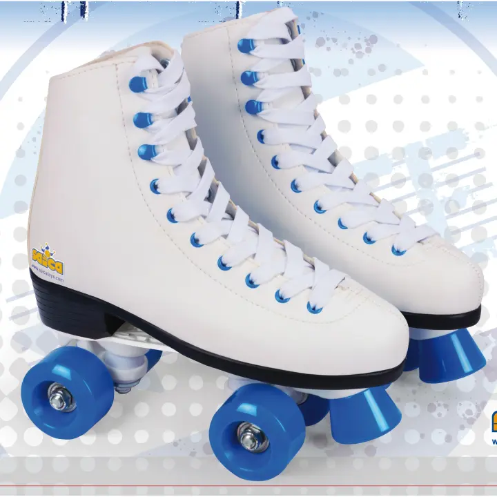 Patines   de 4 ruedas, Color Blanco y Azul (6981-6982-6983-6980) Varias tallas. Para principiantes. Calidad al mejor precio. De acuerdo a la normativa CE. +5 años - 1