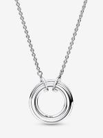 Pandora - Collar Pandora Signature with logo bicolor y pavé - Plata de Lei, Baño de Oro Rosa de 14 K - details 0