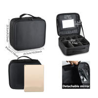Estuche Profesional Portátil Para Maquillaje Impermeable Con Espejo Para Mujer Estuche De Viaje Para Maquillaje Y Herramientas De Uñas De Oxford Fashion - details 2