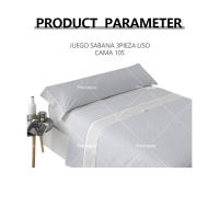 Juego de cama de tres piezas, funda de colchón, textil para el hogar, delicado y suave, agradable para la piel, color sólido, adecuado para sala de estar, dormitorio. - details 1
