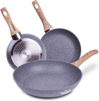 -Juego de 3 Sartenes de 20/24/28 cm, Aluminio Fundido con Vestido Antiadherente para Todo Type de Cocinas, Incluido Inducción, Sin PFOA, Mangos Antiquemadura (Quilmes) - details 0