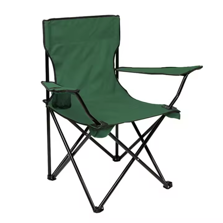 Silla acampana plegable silla pesca playa camping comedor exterior con reposabrazos portavasos de malla blosa lateral resistente 50x50x80cm - 1