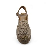 Calzados soraia, Sandalia de antelina y plataforma de yute, espardeñas planas, para mujer. - details 2