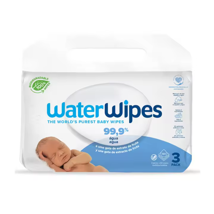 WATERWIPES toallitas baby agua 99,9% bio 180 u - 1