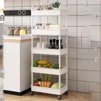 Carrito De Ruedas Para Libros Y Organización Del Hogar Ecológico Plástico Móvil Para Cocina Baño Sala De Estar Almacenamiento De Snacks - details 6