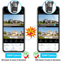 Cámara IP ABUNTU 15MP 8K Con Zoom 10X Doble Lente Doble Pantalla 5G Wifi Cámara De Seguridad Exterior Vía Pública Regalo De Navidad - details 1