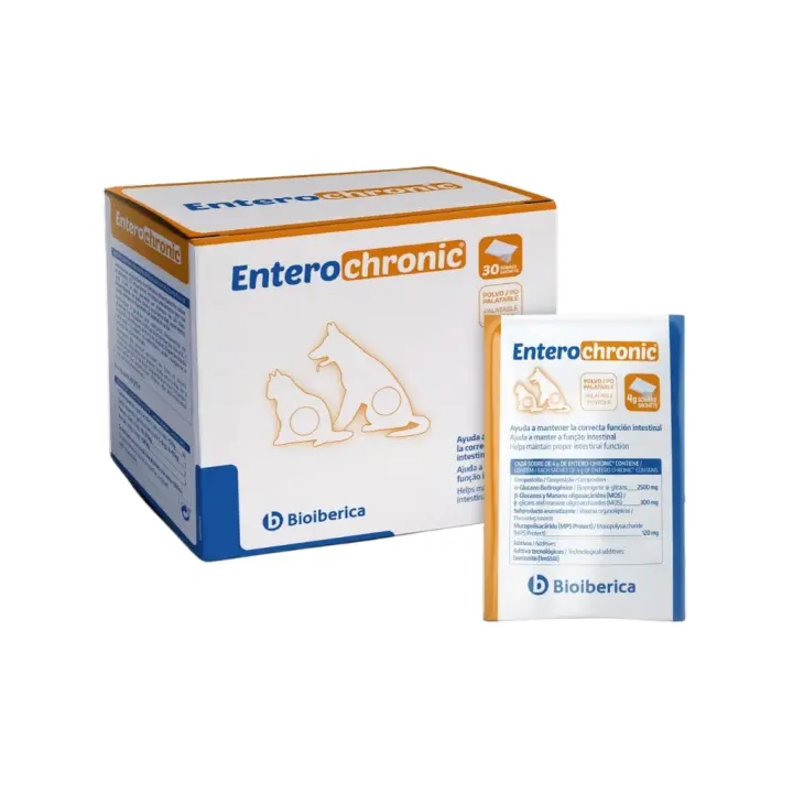 BIOIBERICA - Entero Chronic - Alimento complementario en Sobres para Mantener la Función Intestinal en Perros y Gatos - 1