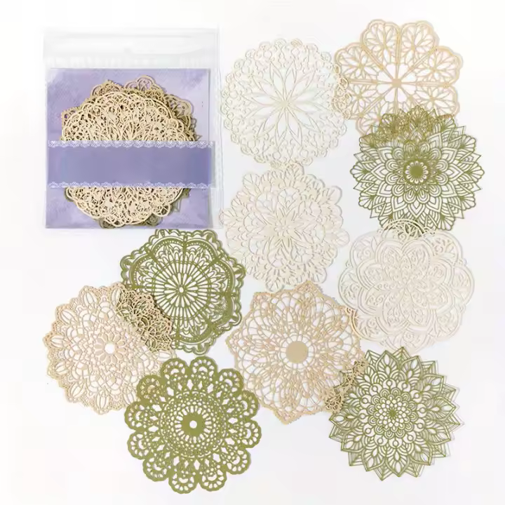 10 Pcs Papel De Mariposa Vintage Con Encaje Material Hueco Para Manualidades Scrapbooking Decoración De Diario Y Planificador Pack De 10 Piezas - 1