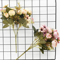 1 Rama De Flores Artificiales Con 5 Cuchillas Y 12 Cabezas Para Decoración De Hogar Y Bodas Accesorios Para Fotos De Despedida De Soltera Baratas Y De Alta Calidad - details 4