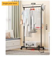Rack De Ropa Doble Con Gancho Organizador De Ropa Para Dormitorio Móvil Con Ruedas Estante De Ropa Metálico Moderno Para El Hogar - details 18