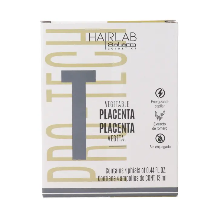 Salerm ampollas reestructurante placenta natural 4x13 ml, fortalece el crecimiento del cabello y previene los procesos de caída potenciando la vitalidad del bulbo con este tratamiento en ampollas. - 1